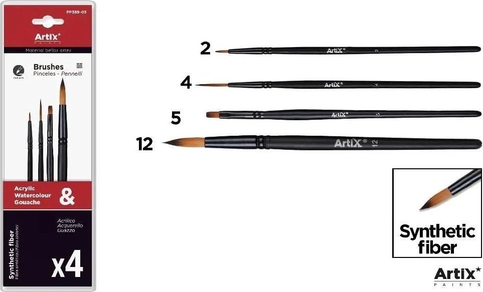 Professional painting brushes 4 pcs 8435464133339