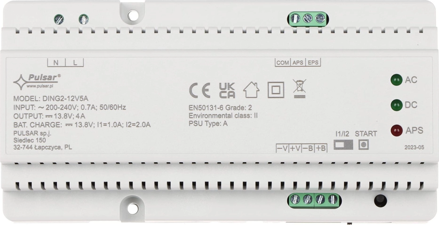 Pulsar ZASILACZ BUFOROWY IMPULSOWY DING2-12V5A PULSAR