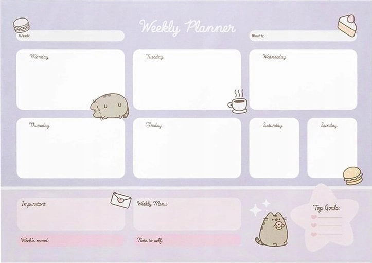 Pusheen Pusheen - Weekly planner from