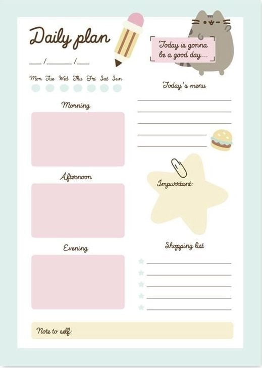 Pusheen Daily Planner from the Foodie