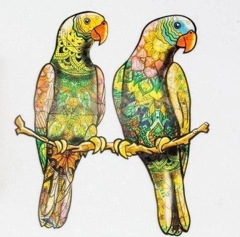 PuzzleOK Wooden eco puzzle 82 Budgerigars