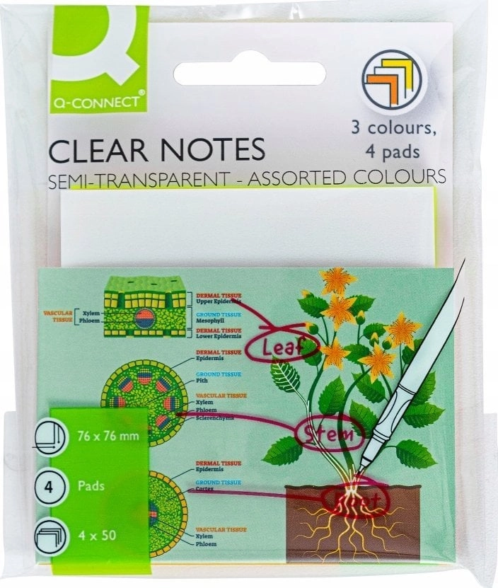 Q-Connect Q-CONNECT self-adhesive block  translucent  76x76mm