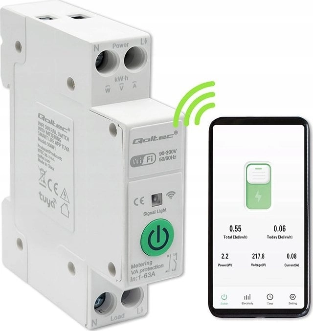 Qoltec 63A Din Rail Relay with