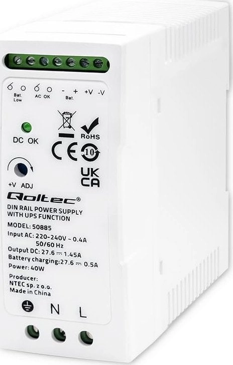 Qoltec Stable DIN Rail Power Supply