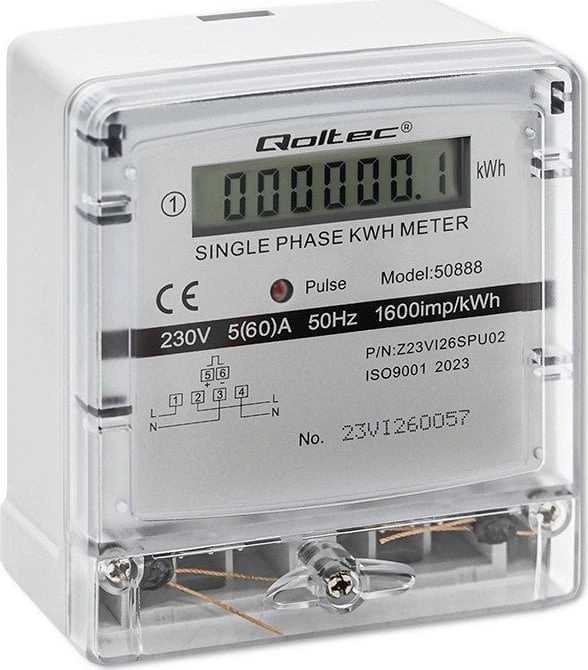 Qoltec Jednofazowy elektroniczny licznik  miernik zuÅ¼ycia