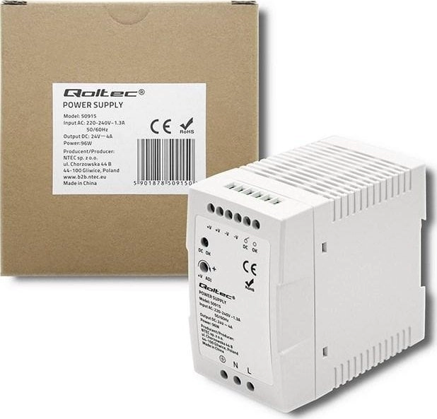 Qoltec DIN Rail Power Supply  96W