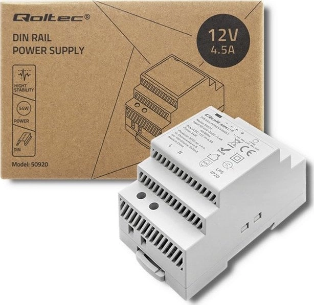 Qoltec Din Rail Power Supply 54W