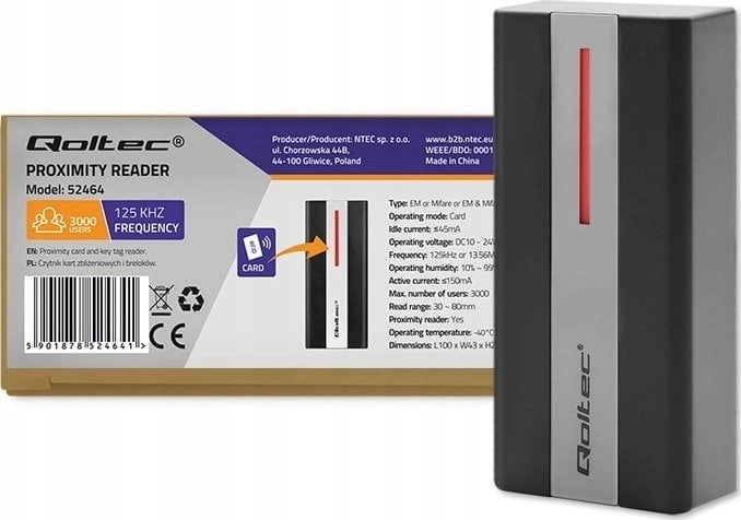 Qoltec Proximity RFID card and key