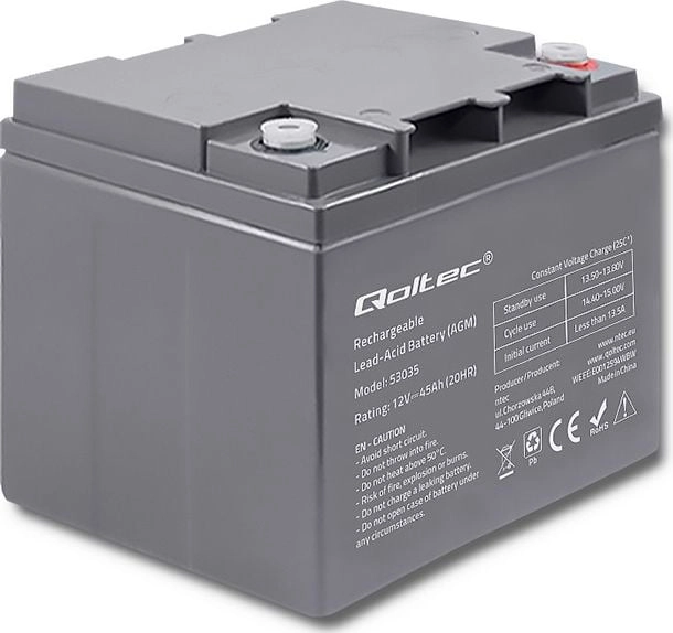 Qoltec Akumulator AGM  12V  45Ah  max