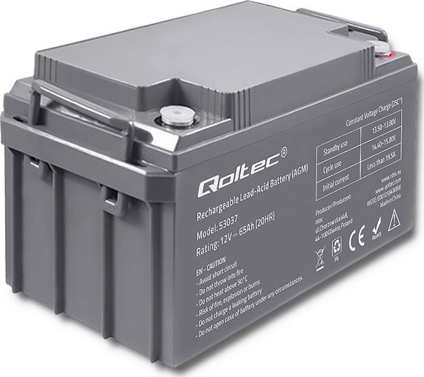 Qoltec Akumulator AGM 12V 65Ah max