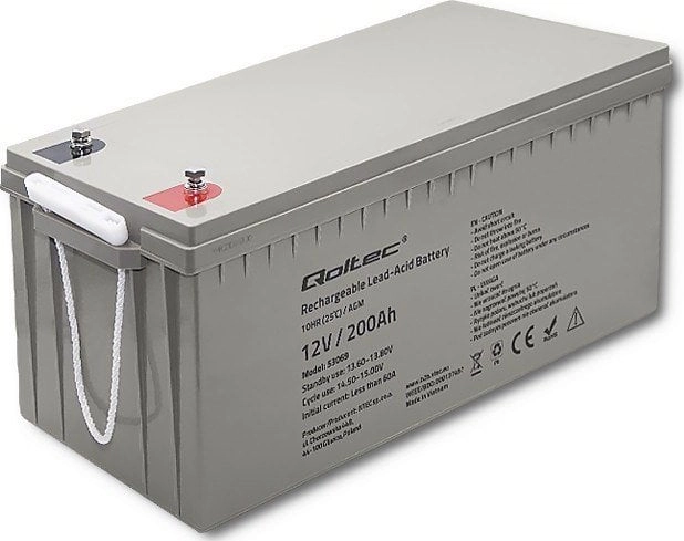 Qoltec Akumulator AGM  12V  200Ah  max