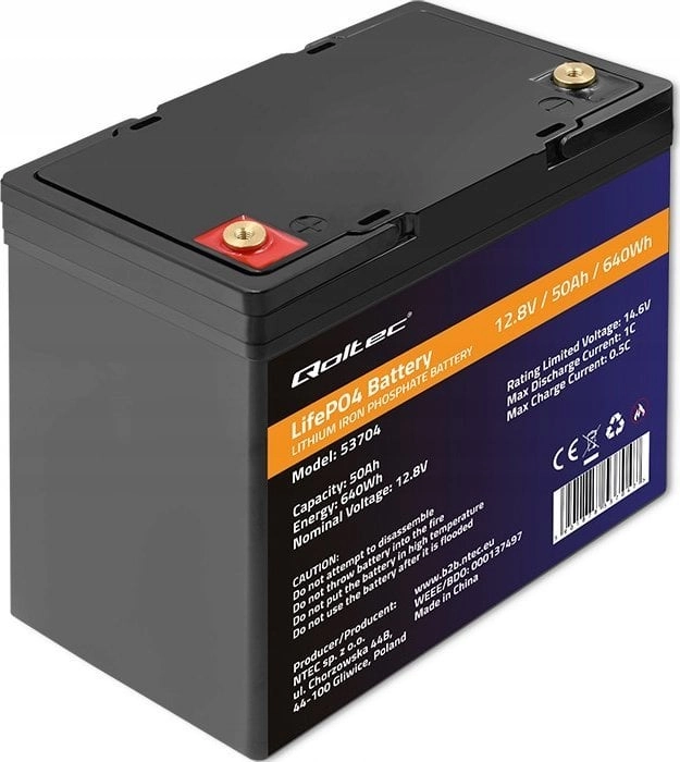 Qoltec LiFePO4 Lithium Iron Phosphate Battery