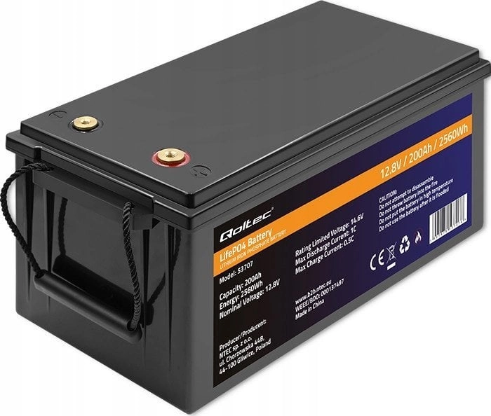 QOLTEC BATTERY LIFEPO4  12.8V  200AH