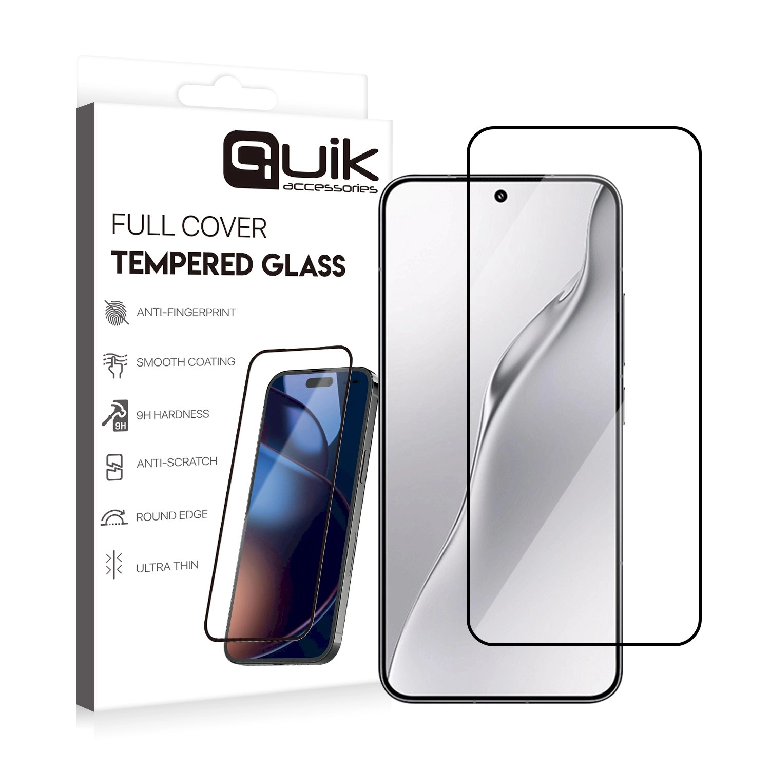 Quik Accessories Full Cover Tempered Glass