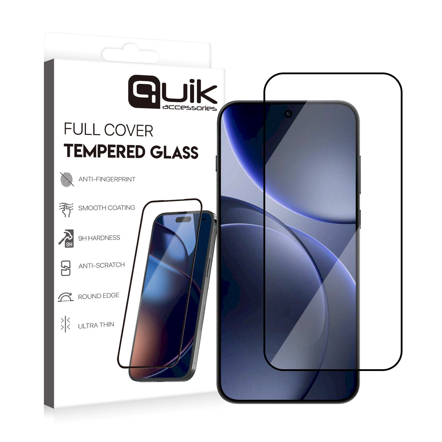 Quik Accessories Full Cover Tempered Glass