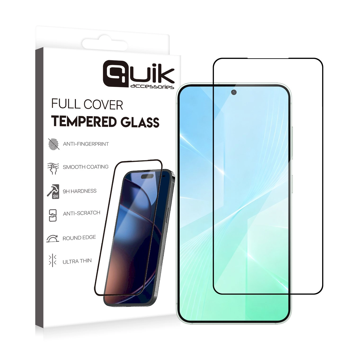 Quik Accessories Full Cover Tempered Glass