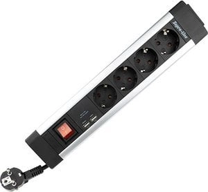 REV Multiple Socket Outlet black 4-fold