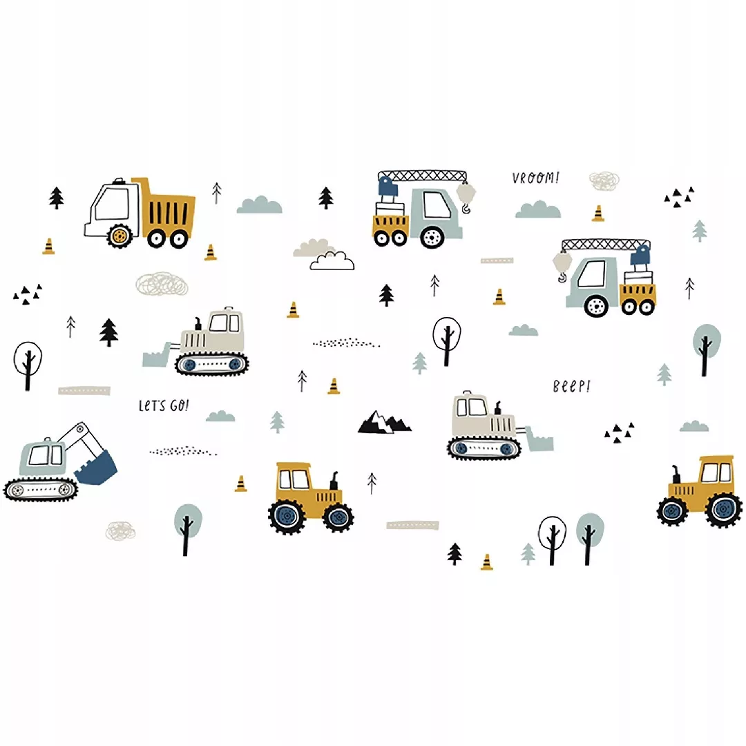 WS63044 WALL STICKERS TRACTORS EXCAVATORS 5904717761344