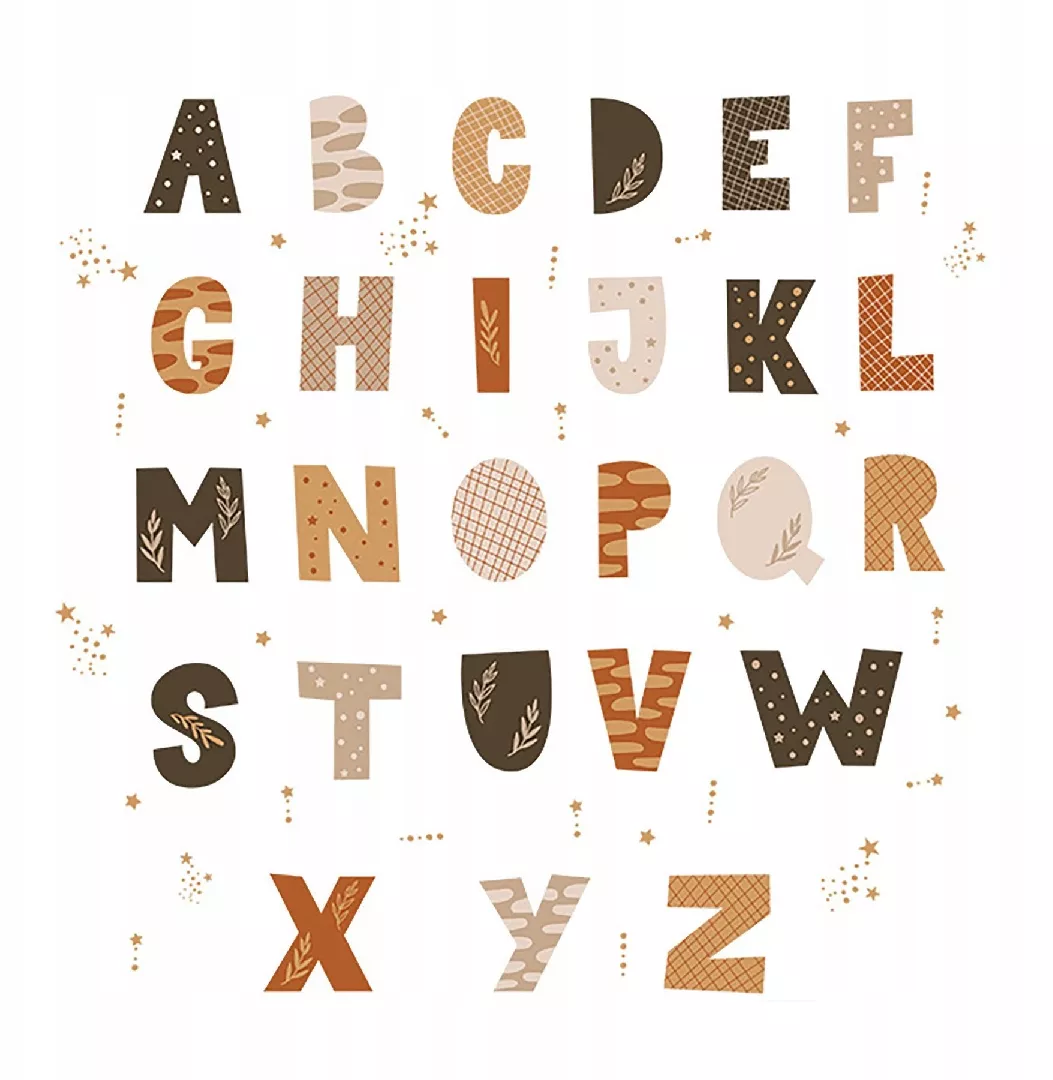 WS63045 BOHO ALPHABET WALL STICKERS 5904717761368