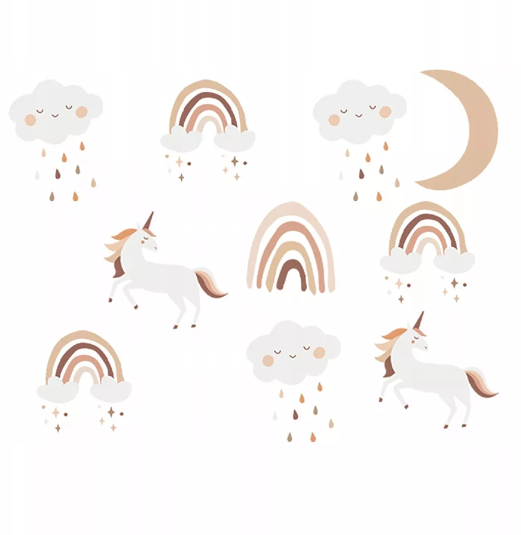WS63048 RAINBOW UNICORN WALL STICKERS 5904717761399
