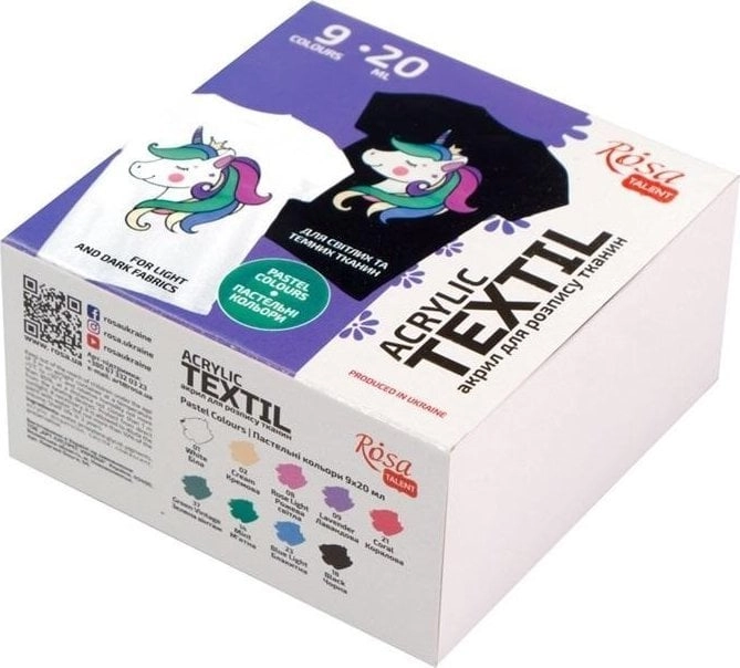 Unicorn fabric paints 20ml 9 colors