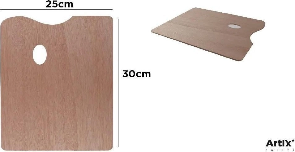 Rectangular wooden painting palette 30x25cm 8435464122609
