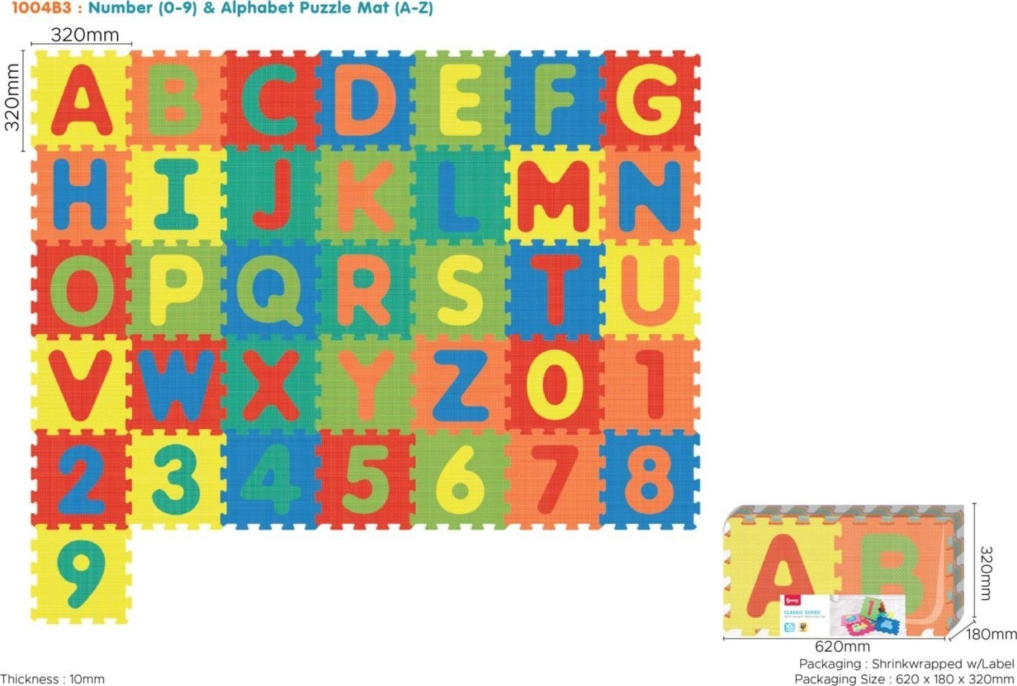 TRITON Mat with 36 Puzzles for