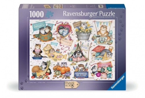 Puzzle 1000 Crazy Cats Calendar 4005555014522