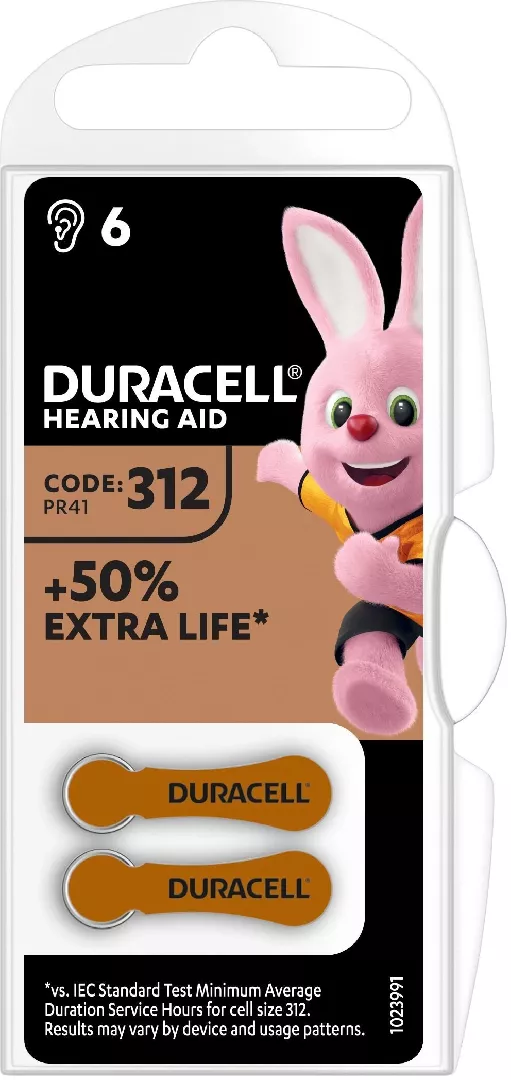 Batteries for hearing aid DURACELL 312
