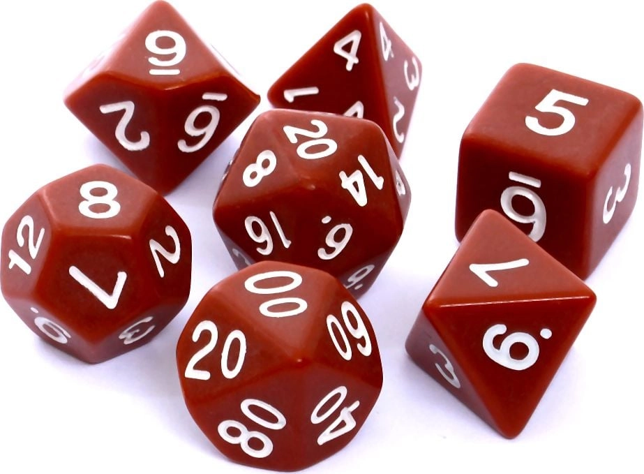 Rebel Komplet kości RPG matowe brązowe