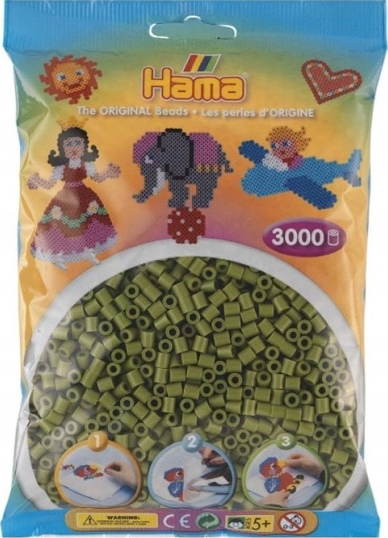 Hama midi perler 3000stk oliven 028178201845