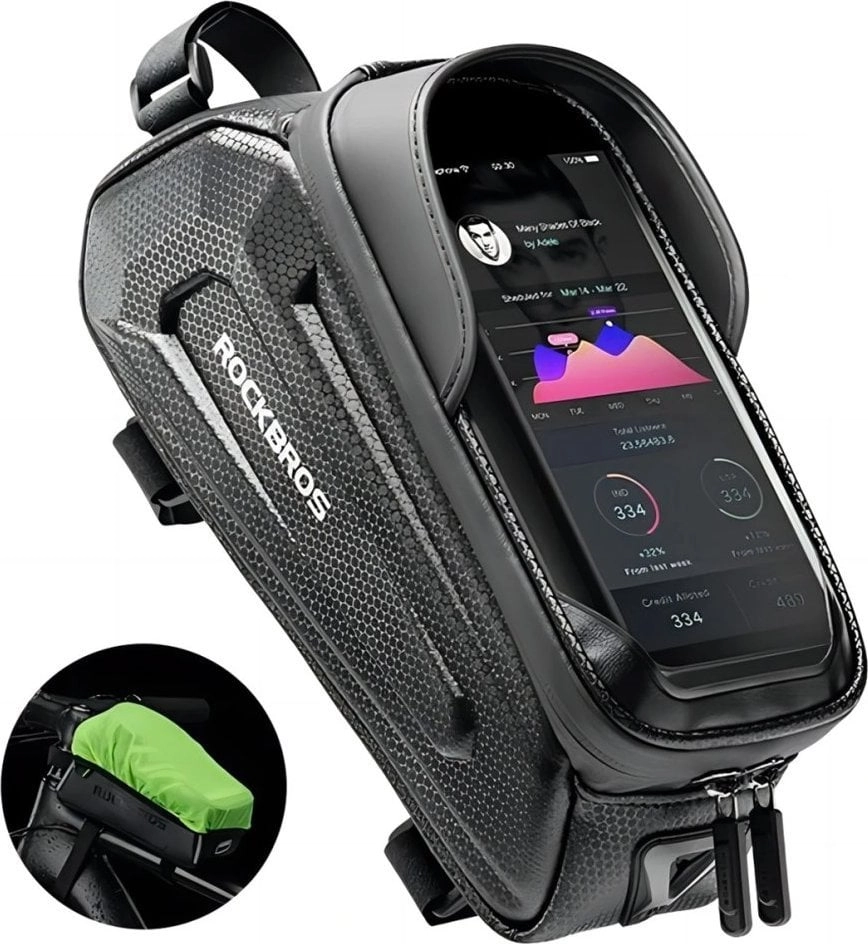 Armored bicycle frame bag with pocket