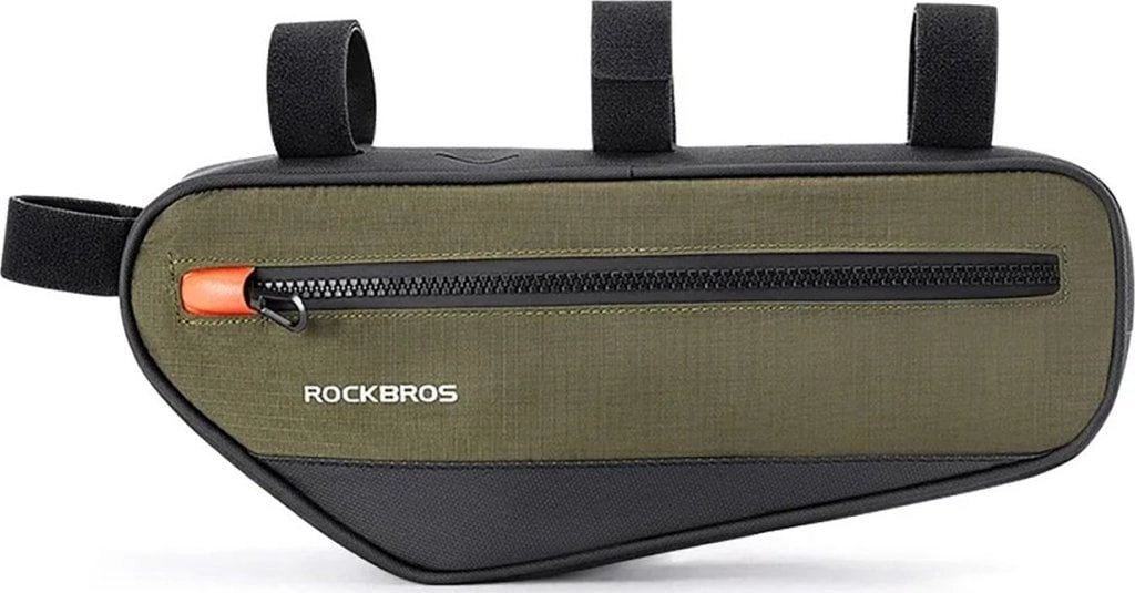 Bicycle frame bag with side pocket