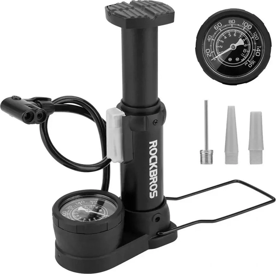 Rockbros 42610002001 floor bicycle pump with