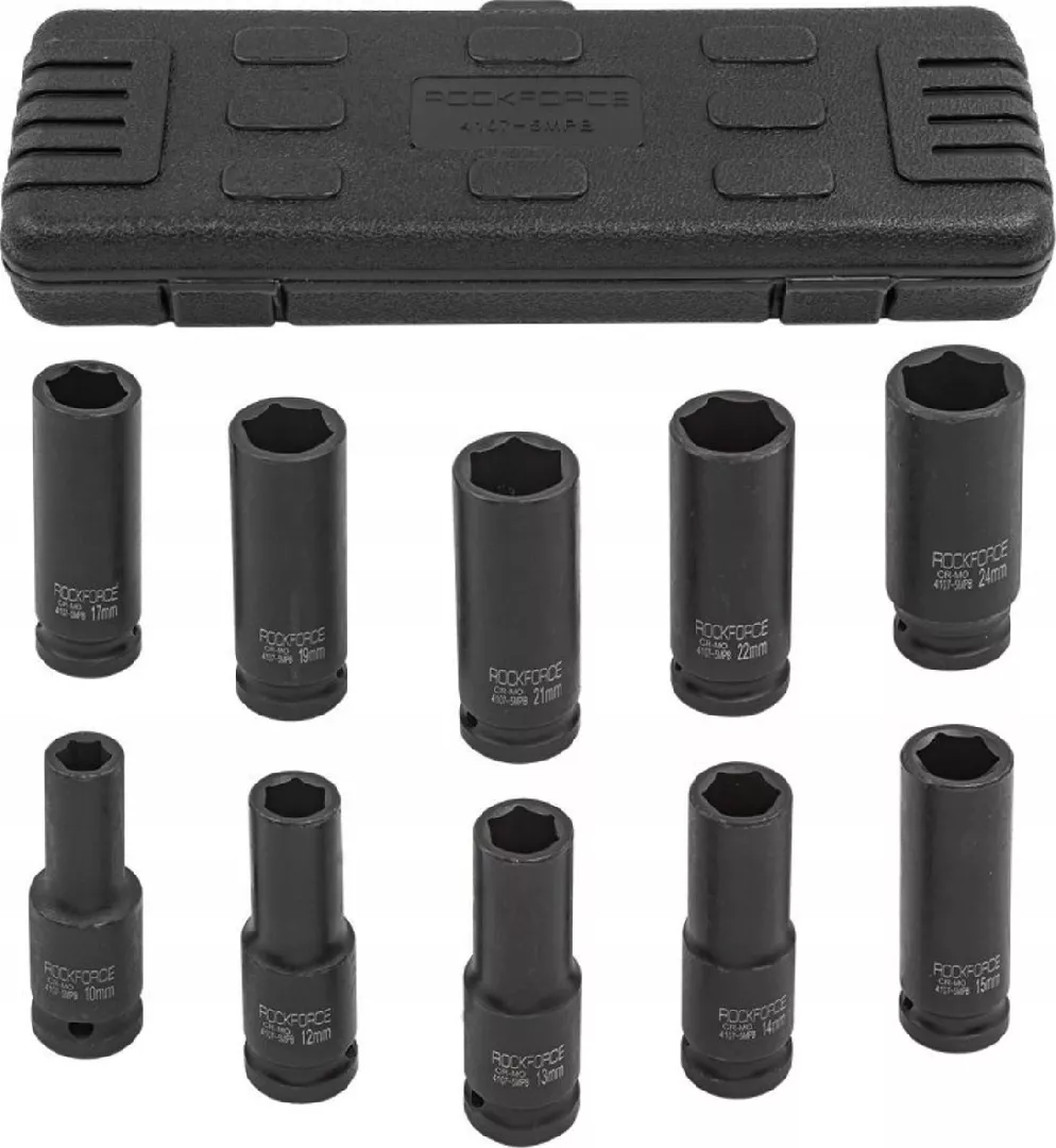 Rockforce LONG IMPACT SOCKETS 10 pcs