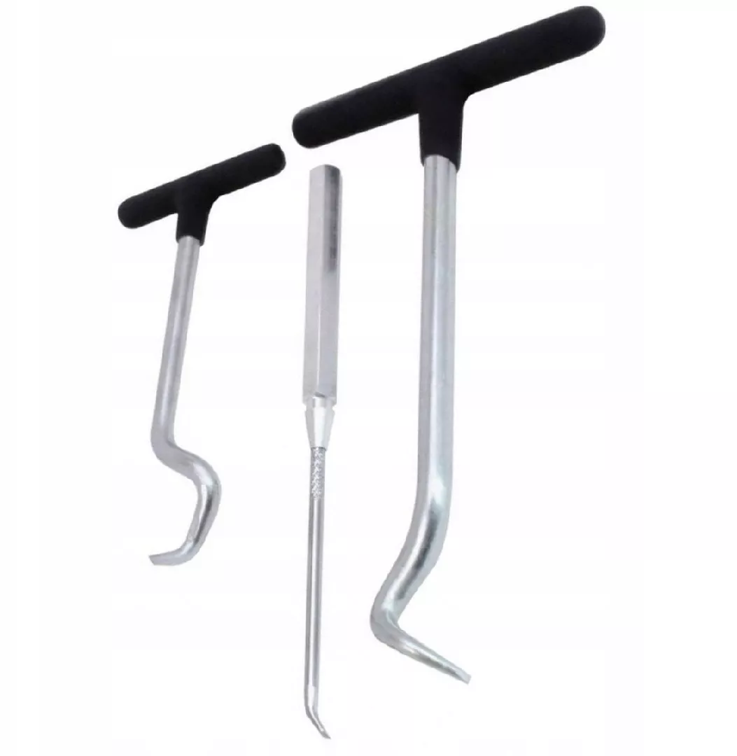Set of hooks for dismantling O-rings