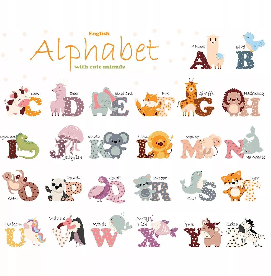 WS63050 ANIMALS ALPHABET WALL STICKERS 5904717761412