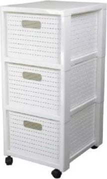 Rotho Bookcase on wheels with 3