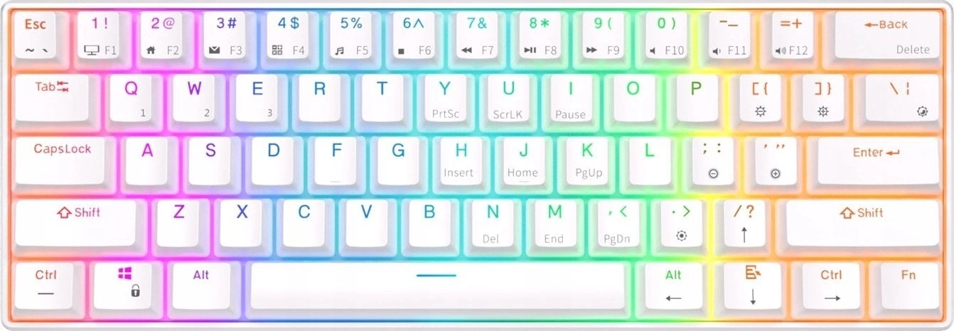 ROYAL KLUDGE RK61 White Gaming Keyboard