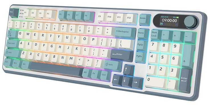 Royal Kludge RK- S98 Vieglā mākoņa bezvadu tastatūra | 96%, Hot-swap, Chartreuse slēdži, ASV