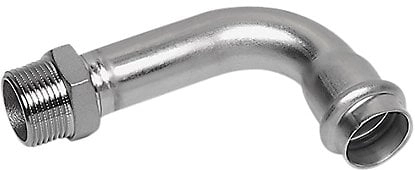 NiroSan-Press 90° elbow PxGZ 18x1/2 connectors