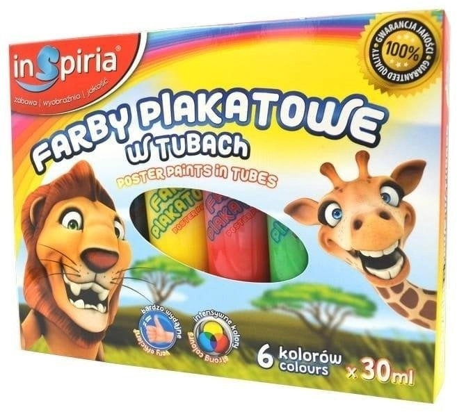Poster paints in tubes  6 colors
