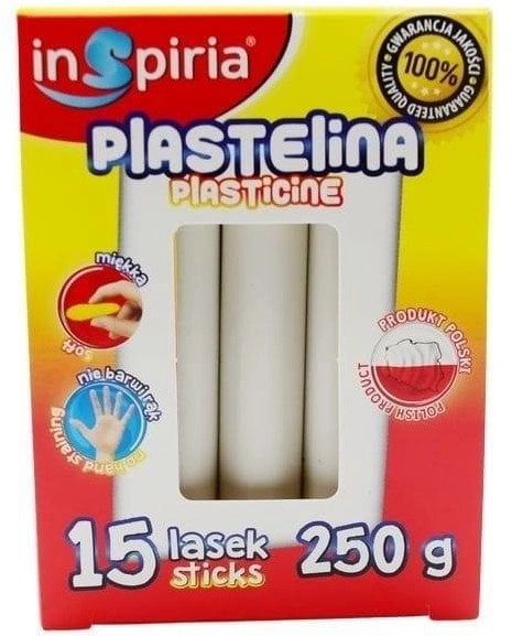 Plastelina biała 15 lasek 250g 5902414009820