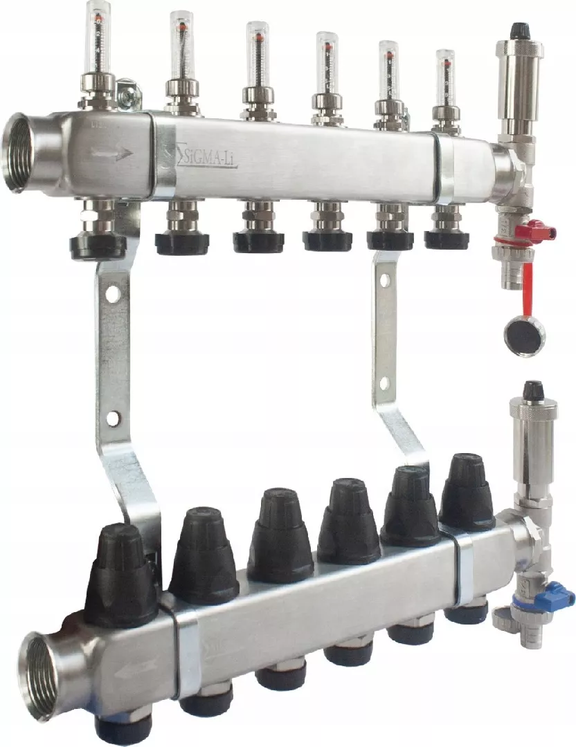 INOX stainless steel 4-way manifold with