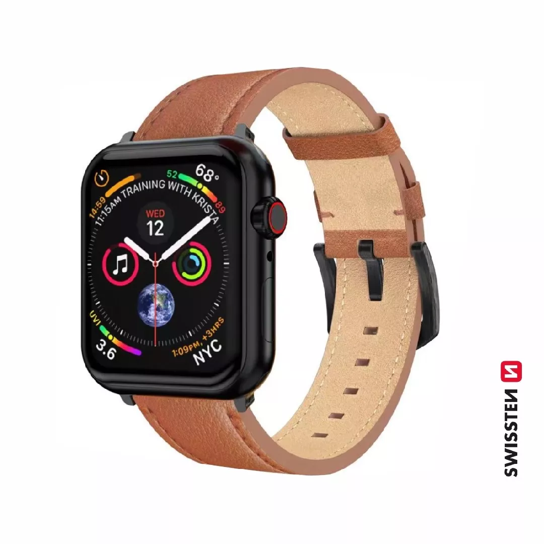 Swissten Leather Band For Apple Watch