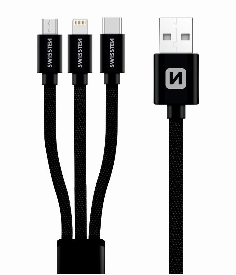 Swissten Textile Universal 3in1 USB-C /