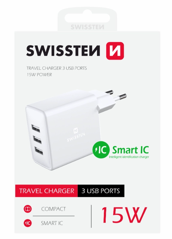 Swissten Smart IC Network Charger 3x