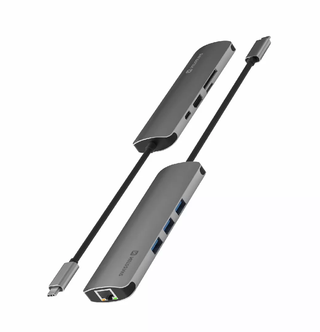 Swissten USB-C Hub 8in1 with 3x