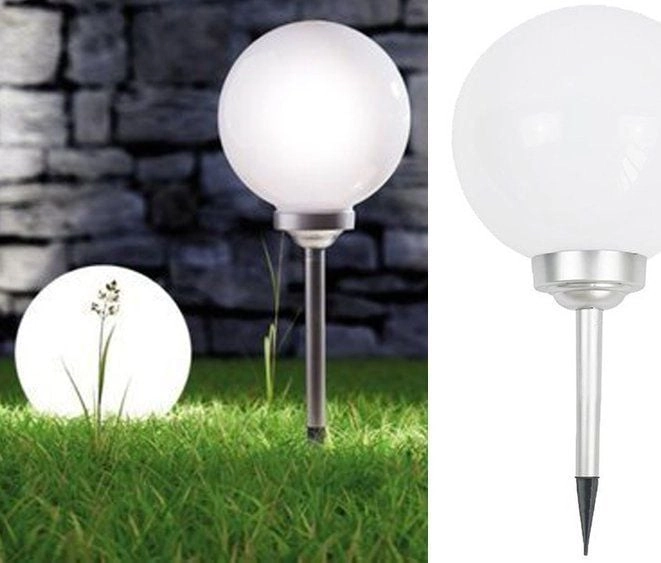 Saska Garden Lampa solarna kula mleczna