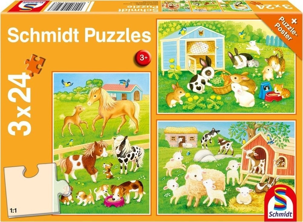Puzzle 3x24 Cute animals G3 4001504565183
